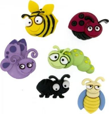 Produktbild von Dress It Up Knöpfe mit Tiermotiven : Lustige Insekten Motiv: Lustige Insekten