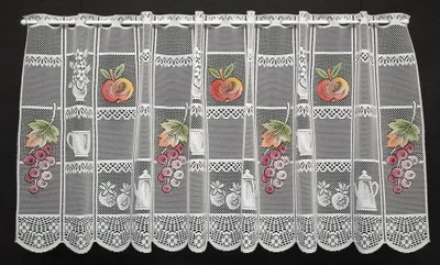 Produktbild von Gardinen Kranzusch Scheibengardine Früchte 45x408 cm H/B Bunt Bistrogardine Vorhang Küche 1er Pack