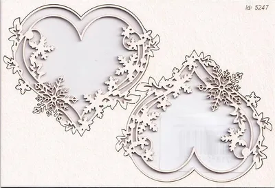 Produktbild von SCRAPINIEC Dekorpappe Die Cut Chipboard Dekoration Ornament, Winter Herz