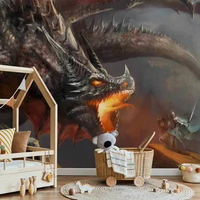 Produktbild von Selbstklebende Folie Fototapete - Dragon fire 196x140 cm Für Kinder g-A-0080-a-c