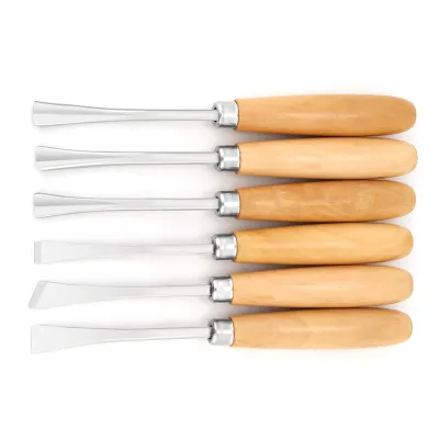 Produktbild von 6pcs Professionelle Holzschnitzerei Hand Meißel Set DIY Holzbearbeitung Sculpting Tools