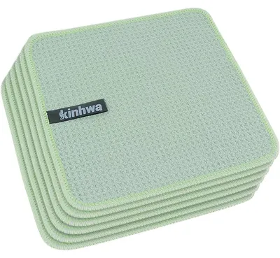 Productafbeelding van Microvezeldoekjes met wafelstructuur, 6 stuks, groen, 20x20 cm