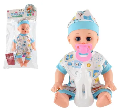 Produktbild von Panenka, Baby, Kunststoff, 32 cm, fester Körper, trinkt und macht Pip, batteriebetrieben, mit Geräuschen, mit Zubehör in einer Tüte