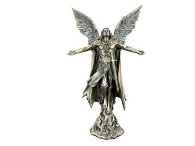 Produktbild von Veronese Engel mit Schwert WU74784A4 | Bronzierte handbemalte Engelsfigur | Mystische Schutzengel Skulptur Dekoration 27,5 cm