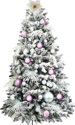 Produktbild von Geschmückter künstlicher weihnachtsbaum mit 222 Stk Kugeln POLAR PINK 300 cm mit Metallständer
