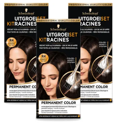 Imagen del producto de 3 unidades del set Schwarzkopf para retocar el color de la raíz - Castaña oscura - Paquete económico - 3 unidades