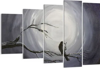 Produktbild von Bild auf Leinwand - Leinwandbild - Vogel Baum modern - 150x100cm - Wand Bild - Wanddeko - Leinwanddruck - Bilder - Kunstdruck - Wanddekoration - Leinwand bilder - Wandkunst - EG150x100-3432