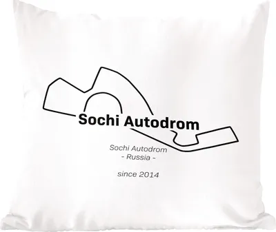 Produktbild von MuchoWow® Zierkissen Sofakissen Wohnzimmer Dekokissen 40x40 cm Sotschi - F1 - Rennstrecke - Foto Kissen - Schlafzimmer Dekoration