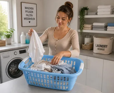 Produktbild von Wäschekorb Wäschekörbe Plastik Kunststoff Wäsche Korb BLAU