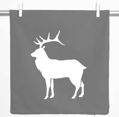 Produktbild von Huuraa Kissenbezug Hirsch Silhouette 40x40cm Steel Grey Baumwolle Dekokissenbezug Geschenkidee