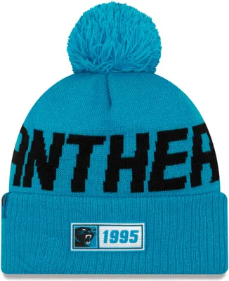 Produktbild von NFL Carolina Panthers Road Sideline 2019 Bobble Wollmütze cuffed knit NewEra