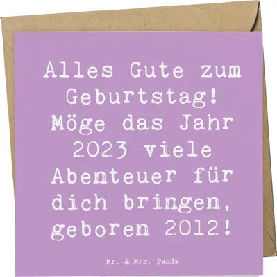 Produktbild von Mr. & Mrs. Panda Grußkarte Spruch 2012 Geburtstag - Lavendeltraum - Geschenk, Klappkarte, faltkarte, Geburtstagsgeschenk, Happy Birthday, doppelkarte, Geburtstagsfeier