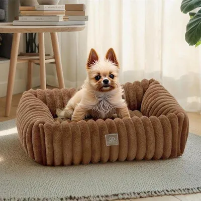 Produktbild von Orthopädisches Hundebed für kleine Hunde, weich, rutschfest, koperbraun, M