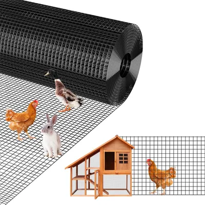 Produktbild von Volierendraht verzinkt 30 m x 90 cm Rolle Drahtgeflecht Gartenzaun Kaninchenzaun schwarz kunststoffbeschichtet