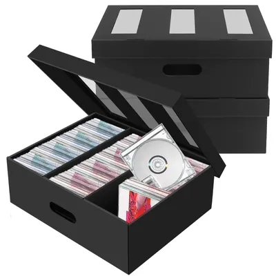 Imagen del producto de Caja para CDs con 3 compartimentos, juego de 3 unidades