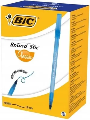 Produktbild von Round Stick blauer Kugelschreiber mit Code (60 St.) BIC