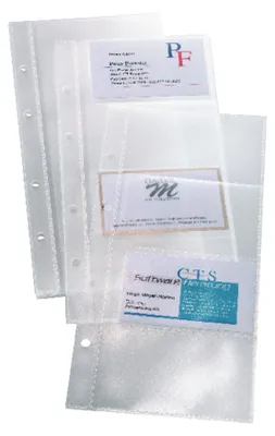 Produktbild von SIGEL VZ350 Hüllen für Visitenkarten-Ringbücher, einreihig, 10 Sichthüllen, für bis zu 80 Karten (max. 90x58 mm)