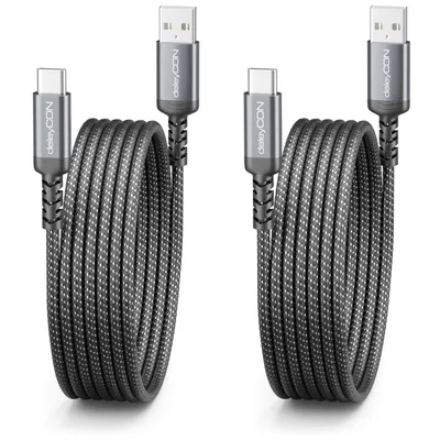 Produktbild von deleyCON 2m USB-A auf USB-C Kabel Ladekabel Datenkabel, 2 Stück