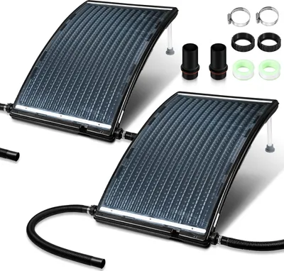 Obrázok produktu pre TolleTour 2x solárny ohrev bazénový ohrievač Výsuvný držiak čierny Solárny absorbér 110 x 65 x 15 cm - zakrivený typ