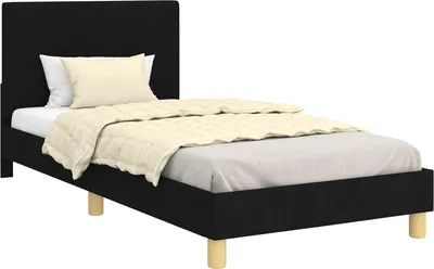 Image de Cadre de lit pour enfants avec tête de lit Noir 80 x 200 cm