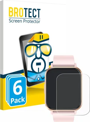 Produktbild von 6x Für walkbee Smartwatch 1.83" Schutzfolie BROTECT Displayschutz Display Schutz Folie Klar Transparent