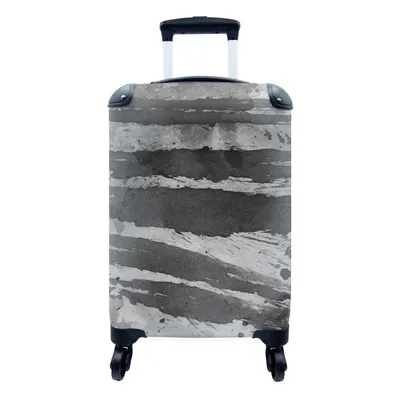 Produktbild von MuchoWow® Koffer Handgepäck Trolley Rollkoffer Kleine Reisekoffer mit 4 Rollen - Aquarell - Schwarz - Grau - Cabin Size < 55x40x23 cm & 55x40x20 cm - Fotokoffer - Kabinenkoffer - Boardgepäck - Reise-Box - Reisekoffer - Reisegepäck - Koffer mit Bild - Trolley für Kinder