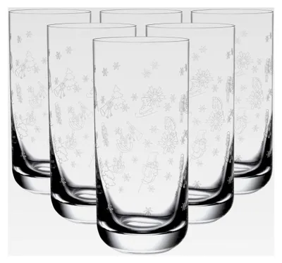 Produktbild von Longdrink-Glas Set 6-teilig Klar, Spülmaschinenfest, Weihnachtsgläser, Trinkgläser, Cocktailgläser, Kristallglas