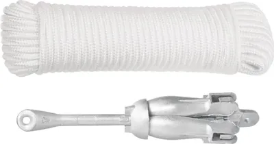 Produktbild von vidaXL Klappanker mit Seil Silbern 3,2 kg Temperguss