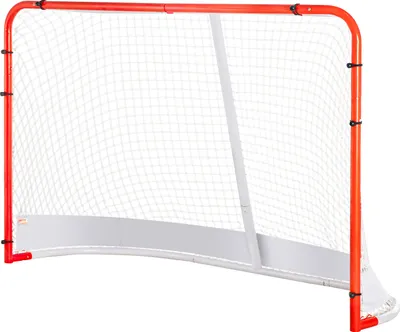 Image de But de hockey VEVOR Filet de street hockey, but de street hockey Filet de hockey, 183 x 64 x 122 cm Kit de but d'entraînement de hockey, but de hockey professionnel officiel intérieur/extérieur en tubes d'acier avec filet, blanc/rouge, entraînement