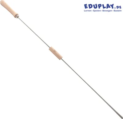 Immagine prodotto di EDUPLAY 110463 Spiedino per pane a bastoncino 100 cm, acciaio inox, manici in legno di faggio