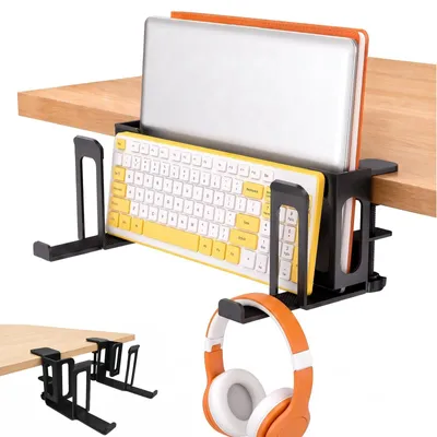 Productafbeelding van Verstelbare Laptophouder met Zijopslag (2 Stuks)