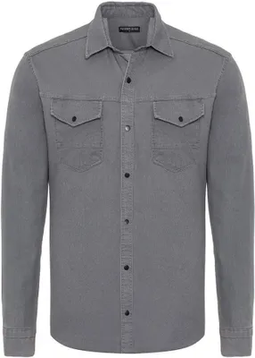 Produktbild von Red Bridge Herren Hemd Freizeit- Hemd Premium Denim Chest Pocket Grau M
