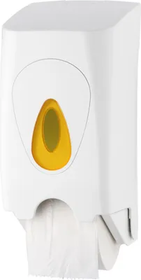 Produktbild von PlastiQline 2Rollenspender - Toilettenpapierspender - Farbfenster gelb