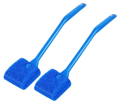 Productafbeelding van Reinigingsborstel glasreiniger aquarium - Algenschraper 40 cm - Set van 2 - Herbruikbaar