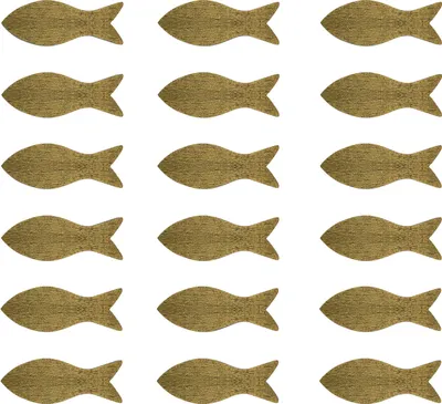 Produktbild von Oblique Unique 18 Holz Fische als Streudeko Tischdeko für Taufe Kommunion Konfirmation Firmung - Echtholz gold