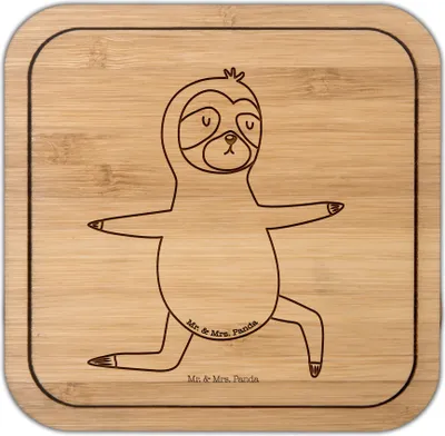 Produktbild von Mr. & Mrs. Panda kork untersetzer Faultier Yoga - Transparent - Geschenk, Tischuntersetzer, Yogaübungen, Entspannung, Namaste, gläseruntersetzer, Coaster, Tischschoner