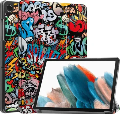 Produktbild von Samsung Galaxy Tab A9 Hülle - Tri-Fold Ständer Klapphülle mit Schlaf/Wach-Funktion - Graffiti