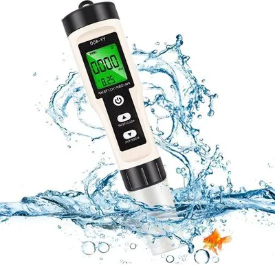 Image de Testeur de qualité de l'eau avec écran LCD quadruple : pH, ORP, température