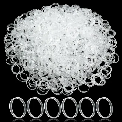 Produktbild von Haargummis Haarelastiks Haarband - 1000 Stück - Mini - 1,5 cm - Transparent - Gummi