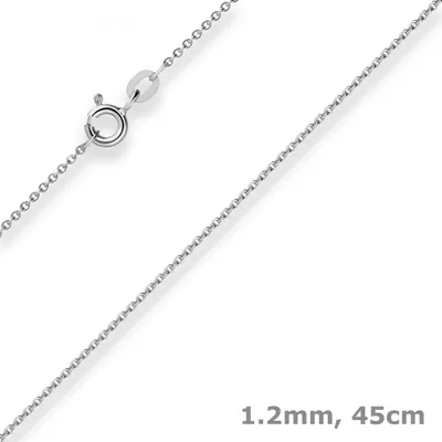 Produktbild von 1,2mm Ankerkette flach Goldkette Collier Halskette aus 585 Gold Weißgold 45cm