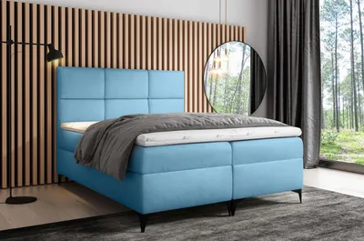 Produktbild von Designbett FIZA – 180x200, Blau + GRATIS Topper