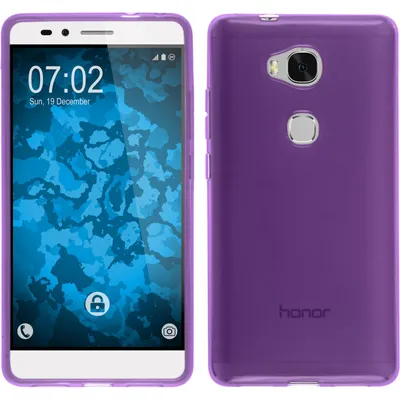 Produktbild von PhoneNatic Case kompatibel mit Huawei Honor 5X - lila Silikon Hülle transparent Cover