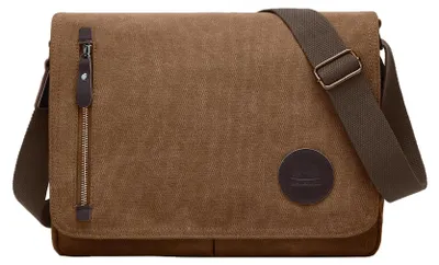 Image de Sac bandoulière en toile - Sac vintage pour ordinateurs portables jusqu'à 13,3 pouces