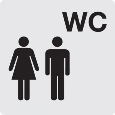 Produktbild von Dreifke® WC-Schild, Damen/Herren, Piktogramm, 60 x 60 mm, Alu glatt 1 Stk.