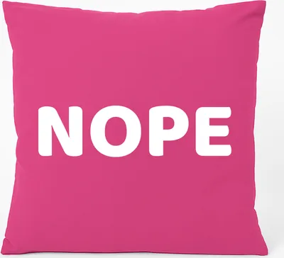 Produktbild von Huuraa Kissen Nope Schriftzug 40x40cm mit Füllung Fuchsia Baumwolle Dekokissen Geschenkidee