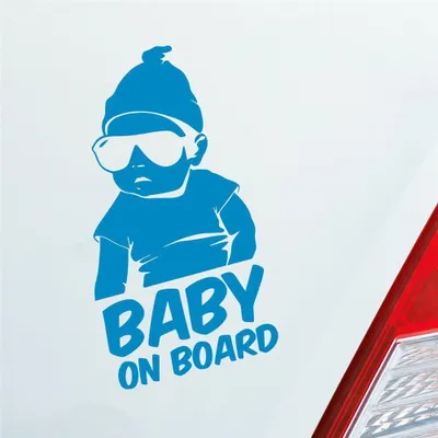 Produktbild von Auto Aufkleber Baby an Board Baby an Bord 19x10 cm Hellblau Sticker Heckscheibenaufkleber