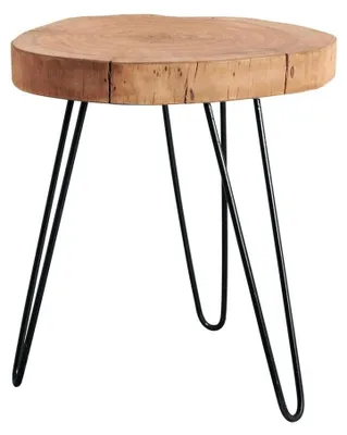 Produktbild von BOMBAY Beistelltisch 45×45×50 cm – Akazie massiv, rund, naturbelassen