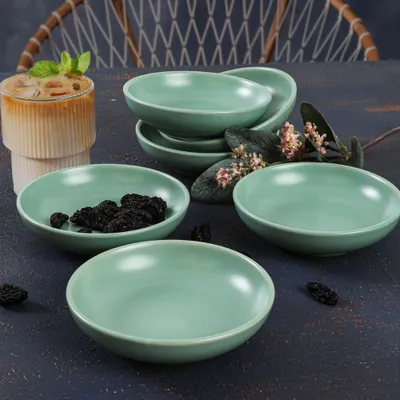 Produktbild von Hermia Concept, CEYIZSETSOSLKHALK13AYESIL6, Saucenschalen-Set aus Keramik (6-teilig), Grün, 100 % KERAMIK, 13 x 13 cm
