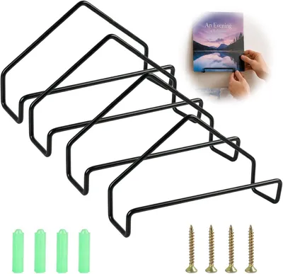 Imagen del producto de Juego de soportes para discos de vinilo, metal, 4 unidades, 16 x 4,4 x 9 cm, para discos de vinilo