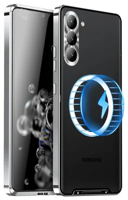 Obrázek produktu pro Pro Samsung Galaxy S24 Plus Magnetic Magsafe Metal Design Protective Cover Case Silver